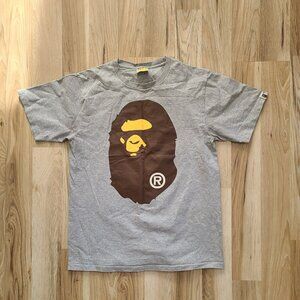 A BATHING APE BAPE Big Ape Head Tee T-Shirt Gray size L